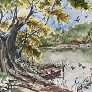 Arbol y lago